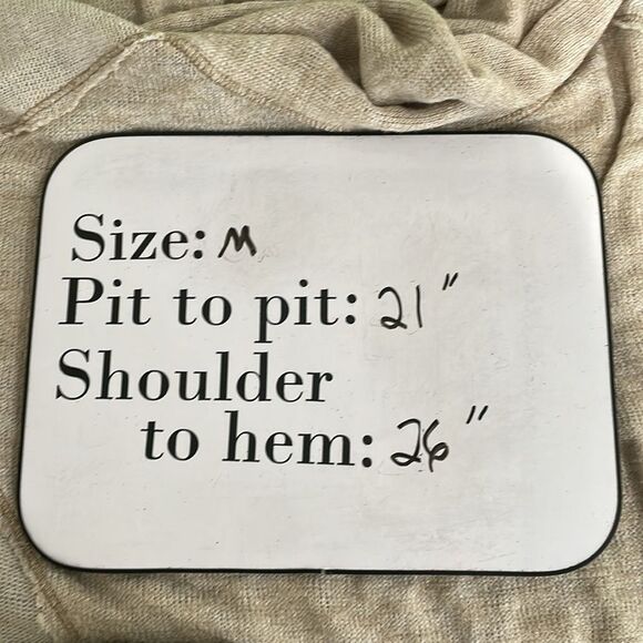 Urban Outfitters Long Sleeve Shirt Women’s Medium Mock Neck Beige Oatmeal - Picture 7 of 7